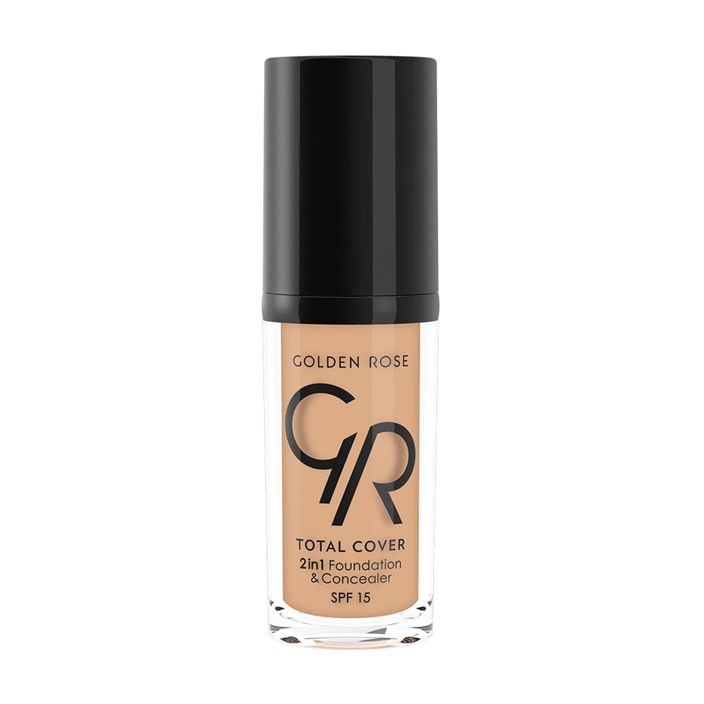 Тональний крем-коректор для обличчя Golden Rose Total Cover 2in1 Foundation &amp; Concealer SPF 15, 04 Beige, 30 мл